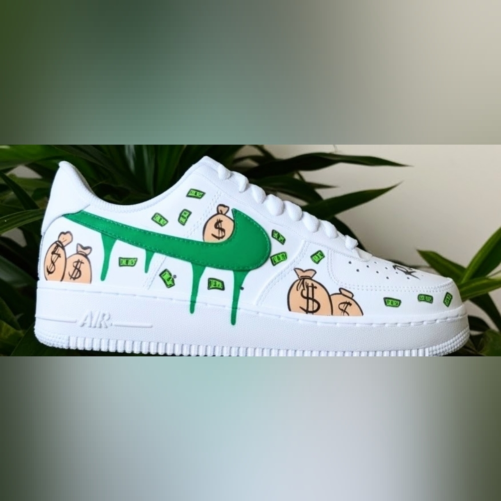 Nike Air Force 1 '07 Custom “Money Stacks” – Hand Painted – Limited Edition - Picture 4 of 5
